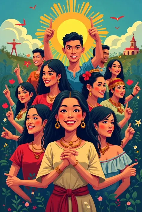 Make me a poster about "isang asayanang may puso para sa kultura" (Filipino)