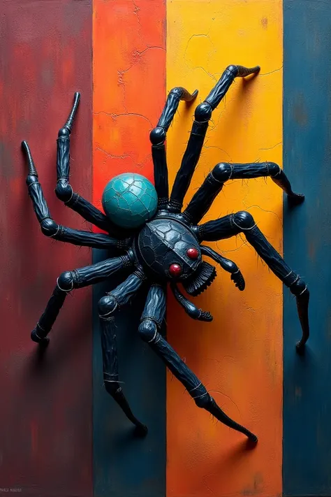 Cubism art about spiders but with shading 