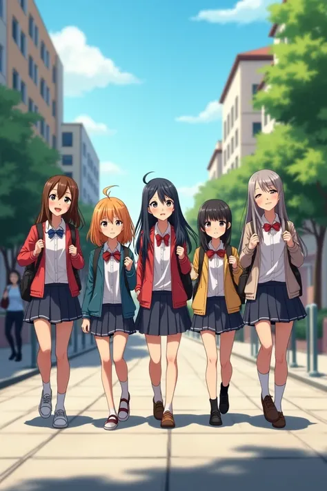 Five girls go to school together