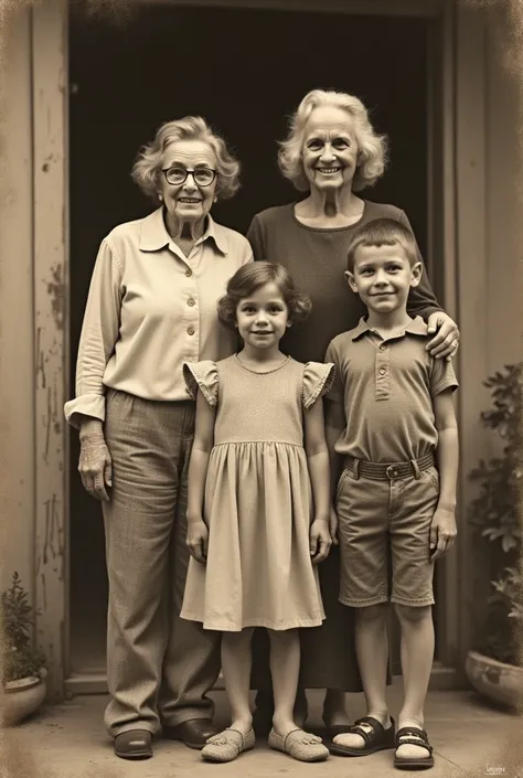 Granny has a picture. 
 it is her mother,
and theres a  
standing with her brother. 
"Thats  when she was s
 and Uncle Tom was s. and picture contain her mother
 