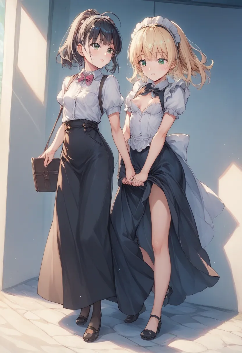 score_9, score_8_up, score_7_up, score_6_up, score_5_up, score_4_up,evaluation_explicit,source_anime, 
BREAK 
Full body image 
BREAK 
Small breasts、Height:120cm ,10歳
BREAK
メイド服、 long skirt , no pants, Well good, no underwear
BREAK
緊縛
BREAK
Maid Being Viola...