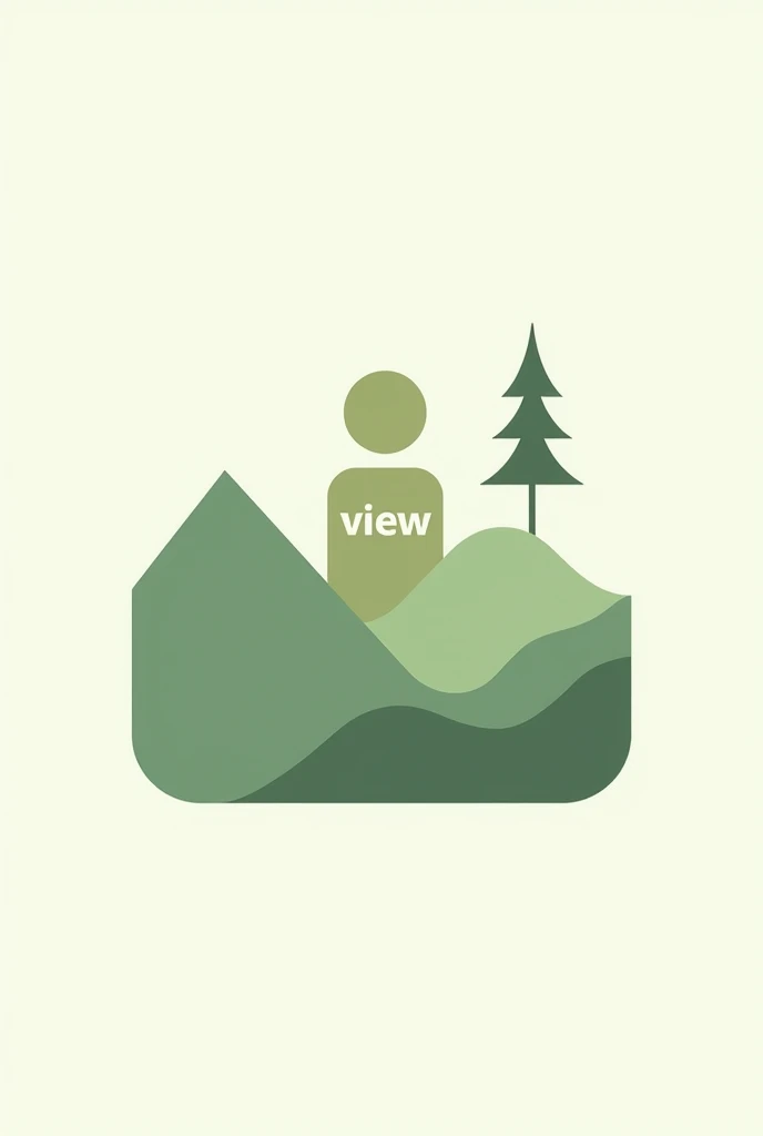 2d image,Amran ,Mountain Tree Tent Logo,THE WORD VIEW IS IN HIM,Green-white tones,