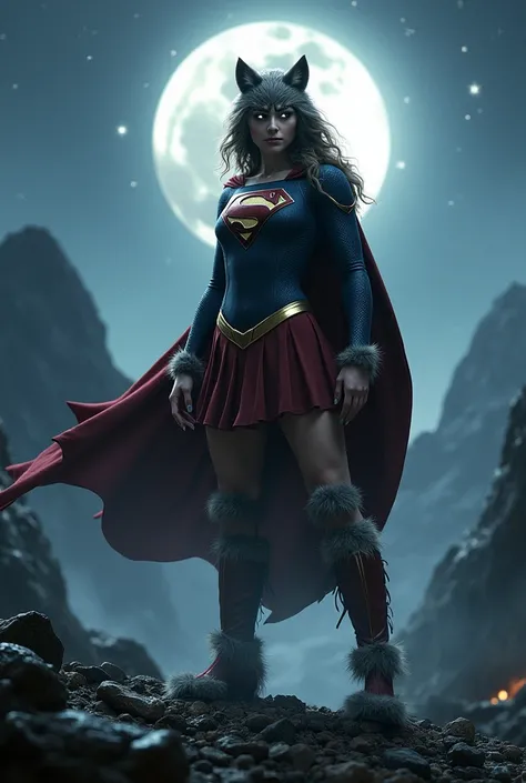 Supergirl in the style of a werewolf