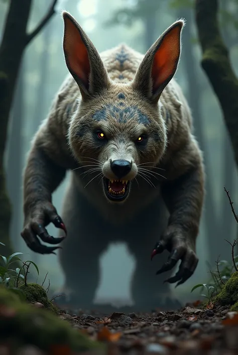 Bear + rabbit combined looking dangerous 