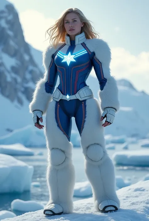 Captain Marvel in the style of polar bears