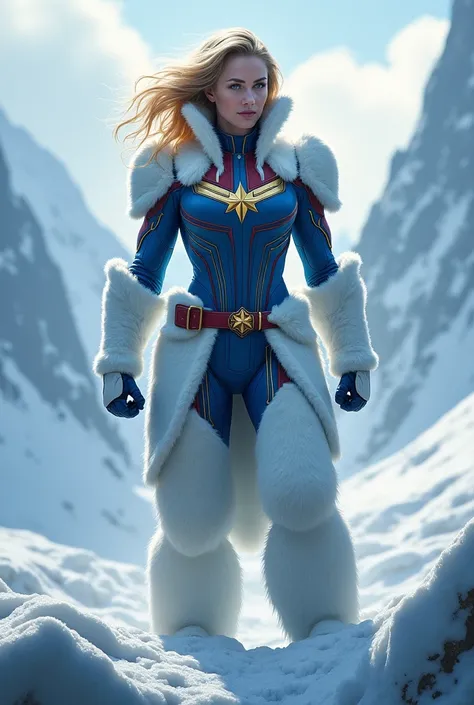 Captain Marvel in the style of polar bears