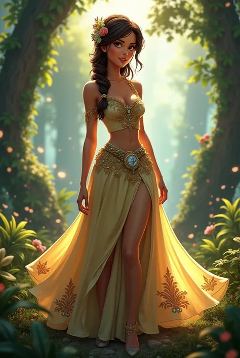 Lara Croft in the style of a Disney princess