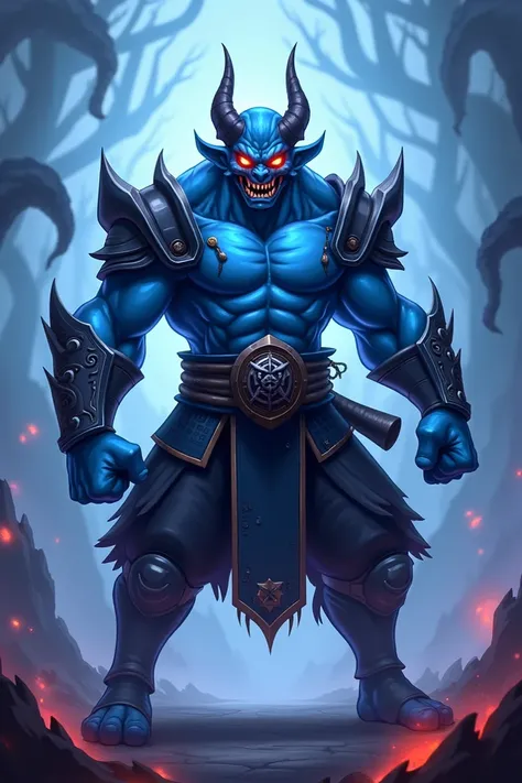 draw kenji from brawl stars as blue demon oni