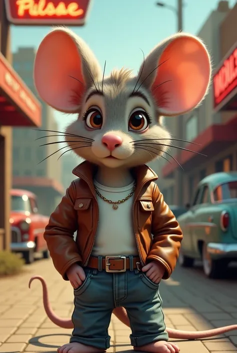 Mouse dressed as a teenager from the 1950s