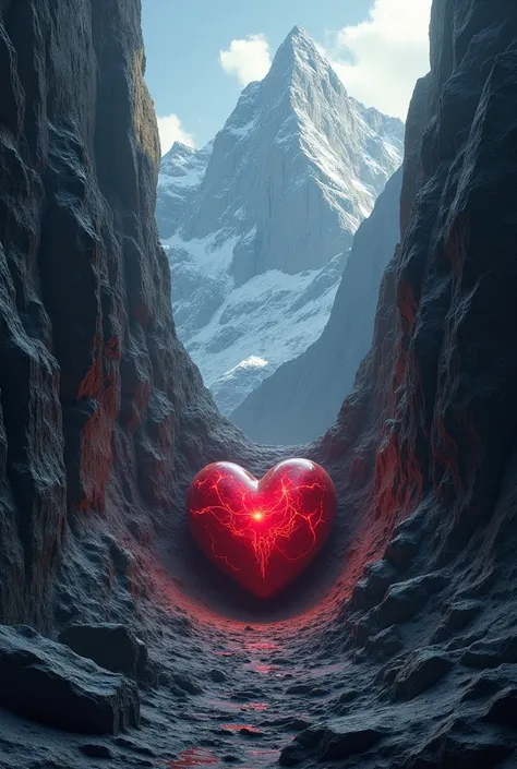 A heart in a mountain cleft