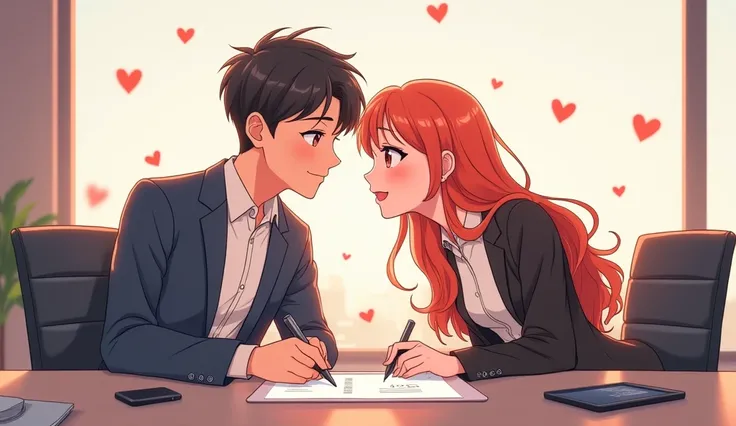 "Office Love Contract"webtoon anime young couple