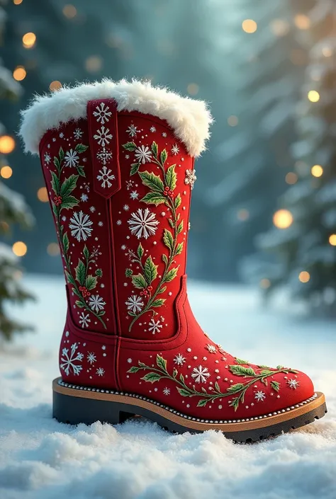  Christmas boot design, suitable for embroidery 