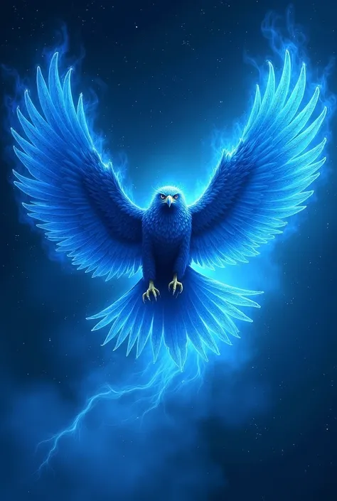 3 star blue background blue eagle blue fire vibes