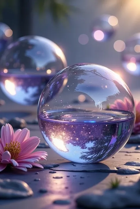 Magical bubbles、Floats comfortably、Clear, iridescent bubbles 、 reflect the witch on the other side of the bubble、