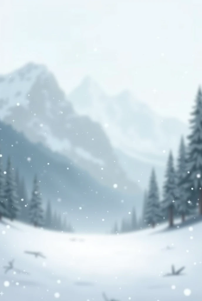 Make a background with blury snow and mountain 