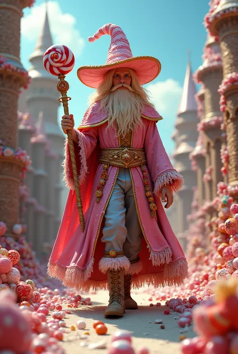 C.Clow Ceer ,  he is a 26-year-old blond wizard with blue eyes .  He has a very epic sexy costume and wizard hat made of candies ,  all his attire is made of chocolates and candies and the color of these .  He is crossing the magical city of candies where ...