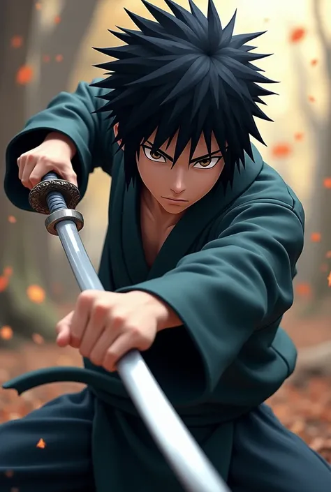 Create realistic hd detailed bokeh images of Sasuke teen live action characters from anime taken from latest Sony slr camera carry sword and pull out sasuno and chidori moves