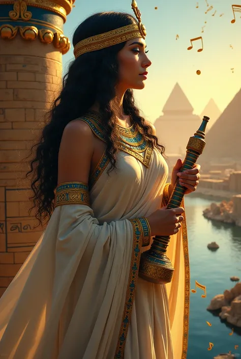 ** Miniature Script **:

- ** experience **:  Create a scene captivating that transports spectators to ancient Egypt ,  incorporating elements iconic like the Nile River , pyramids,  and hieroglyphics .  Infuse the background with subtle musical details , ...