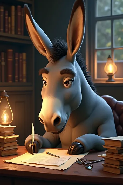 donkey studying