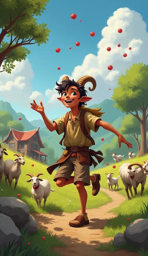 "Kaldi, curious about his goats’ energy, tasted the berries. Suddenly, he felt an incredible surge of energy and couldnt stop dancing!"
