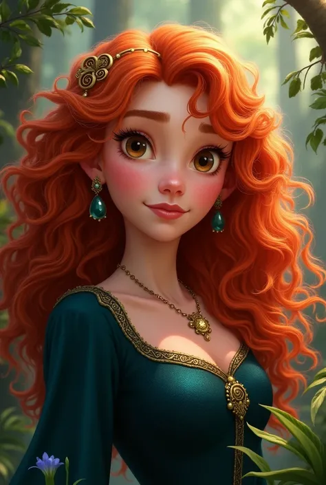 Create an image of Princess Merida with brown hair and eyes by training your skills with Pocahontas 