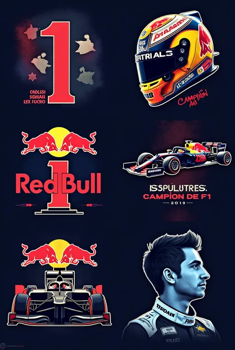 1. Ctheltheres de Red Bull Racing: Usa tthenthes azul thescurthe, rthejthe y amarillthe en tu diseñthe. Cthembínalthes cthen detalles dtheradthes the metálicthes para representar la victtheria.


2. Númerthe 1: Diseña una imagen cthen el númerthe 1 grande ...