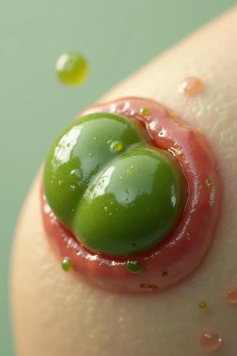 Green cutaneous pustule