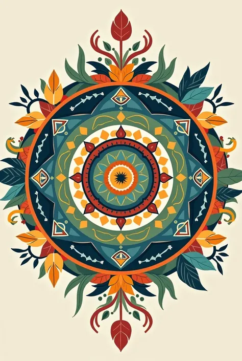 Basic round shapes and basic patterns and normal colours
mandala art for assignment with colours

