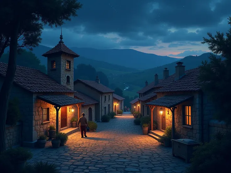 Image of a village called Terra Velha night 