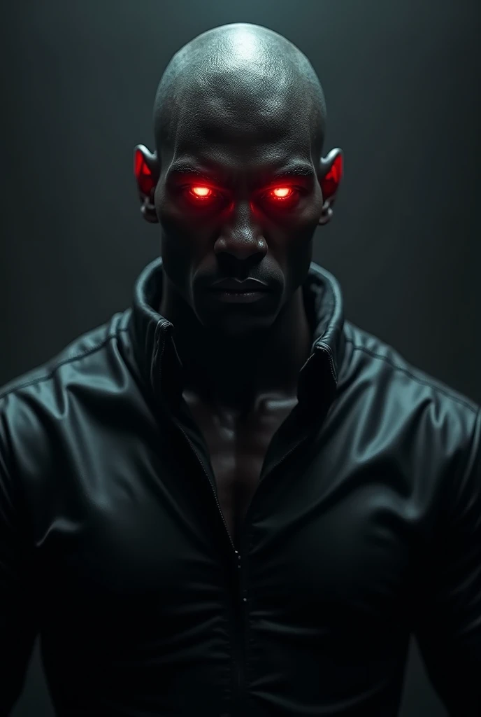 a black man with red eyes 