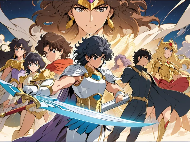 Ghibli style,(masterpiece, Best Quality:1.2), Illustration, anime, Saint Seiya、