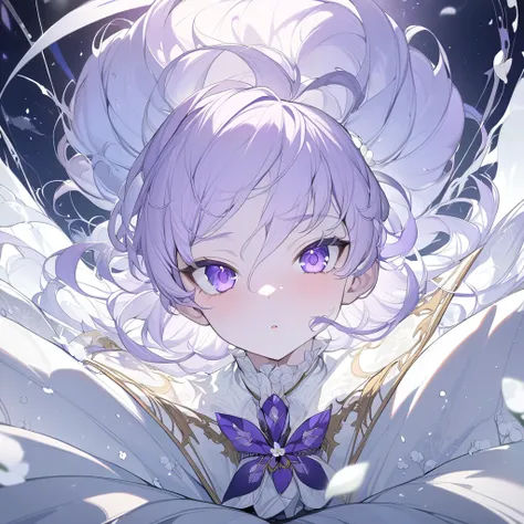 1 boy high definition,  best quality,  Ultra High Definition,  Very detailed,  purple eyes, Snowdrop
