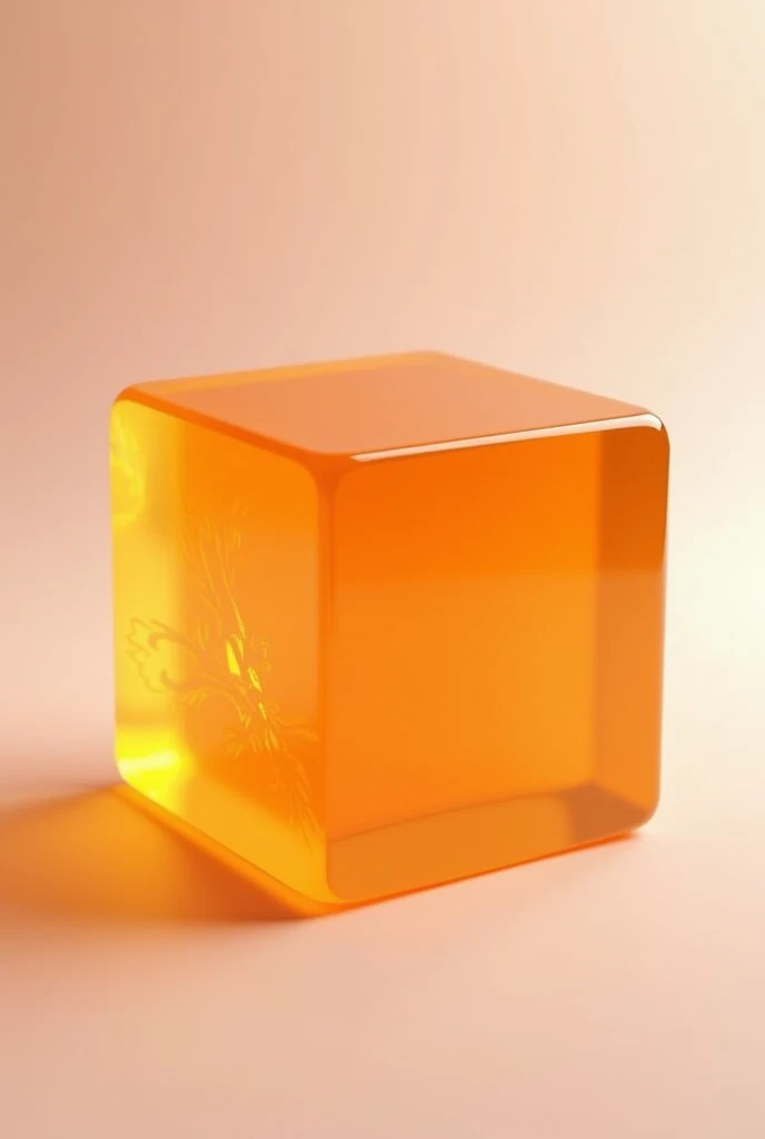 Jelly cube orange colour 3D