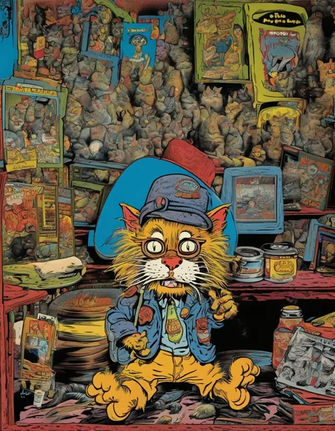 Fritz the Cat, by Robert Crumb, Underground comix, Psychedelic Posters, Animation Smear, toon rendering, Toon shading