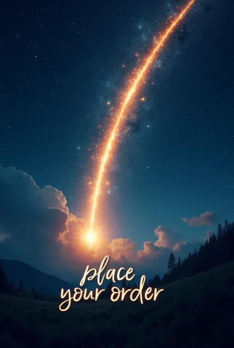 Create falling star image with the phrase place your order

