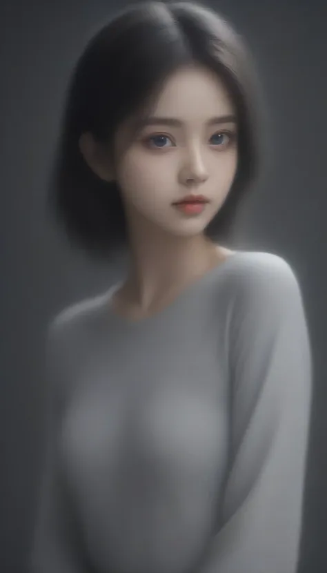 8K, super high resolution,  top quality , masterpiece, 三分割法による photo , surrealism ,  photo ,  1 girl, (:1.3),  pretty girl,  cute faces,  beautiful eyes in every detail , 細かく detailedに,masterpiece, a girl :1.2 ( grey background:1.3),Gothic girl  ,,realisti...