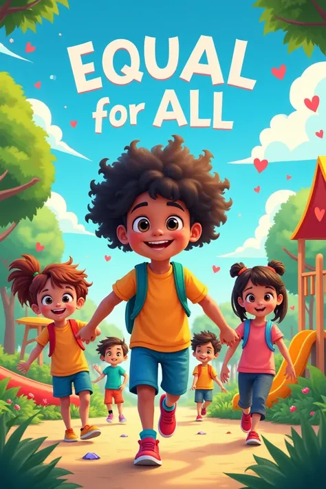  Use images of ren with diverse abilities playing and interacting .  Use bright and friendly colors like blue , yellow, and green.  Put the following sentence on the poster “Equal for All: ren with Special Needs Deserve to Be Done Equally .” Unity symbols ...