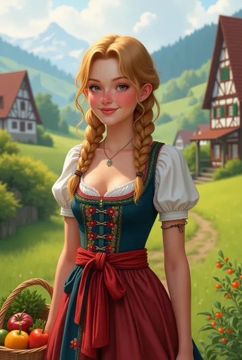 german girl in traditional dress of germany