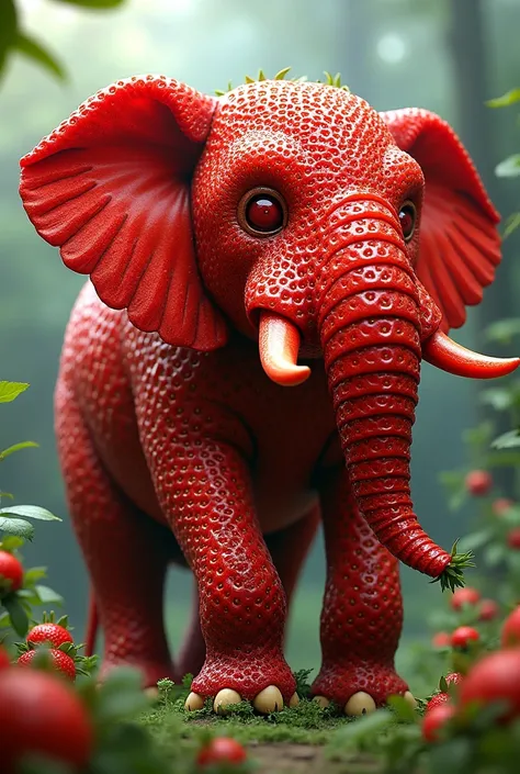 A big elephant made for strawberry 