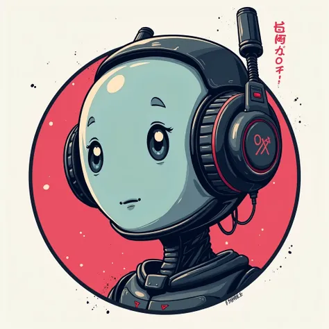  a close up of a cartoon face of a robot in a circle, profile picture, video game character, discord pfp,  round face, msxotto, 🤖 ,Postapo game , pale face, A Cyberpunk brushstroke,  retro robo-style art .