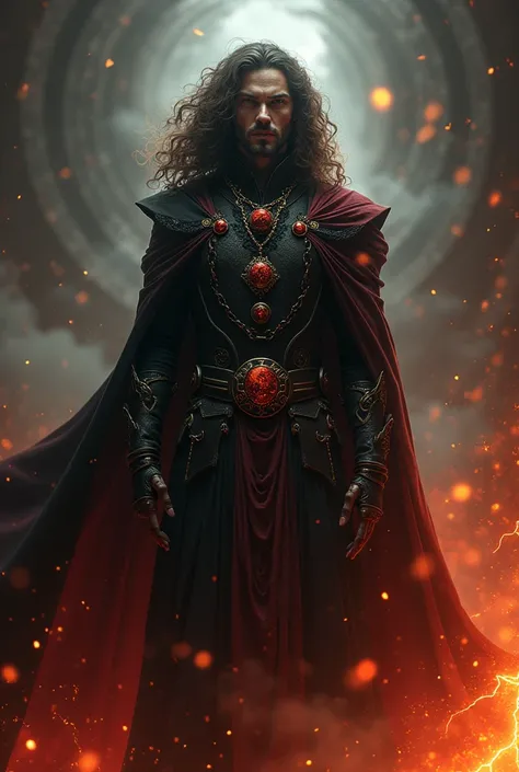 create an image for what a prince of hell named "Valerius de Luxarion" would look like (with curly hair)