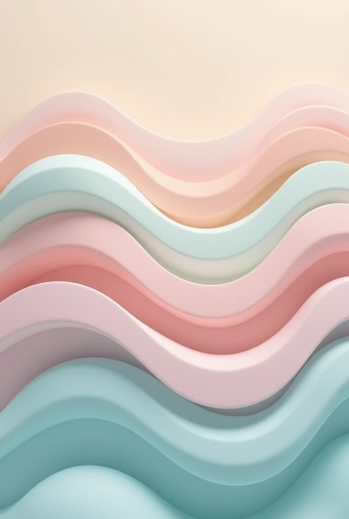 Soft, interlocking pastel-colored waves flowing in rhythmic patterns, creating a sense of balance and interconnectedness. Each layer of the waves shifts slightly, symbolizing gradual progress and personal growth