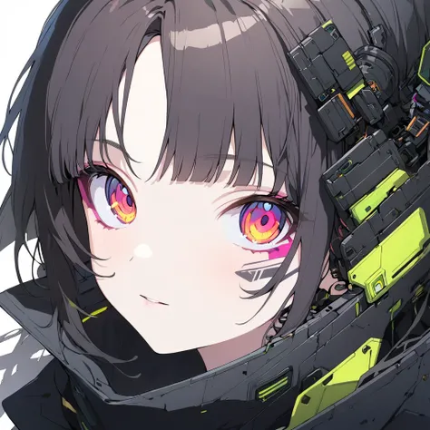  1 girl ,  face focus, cyberpunk