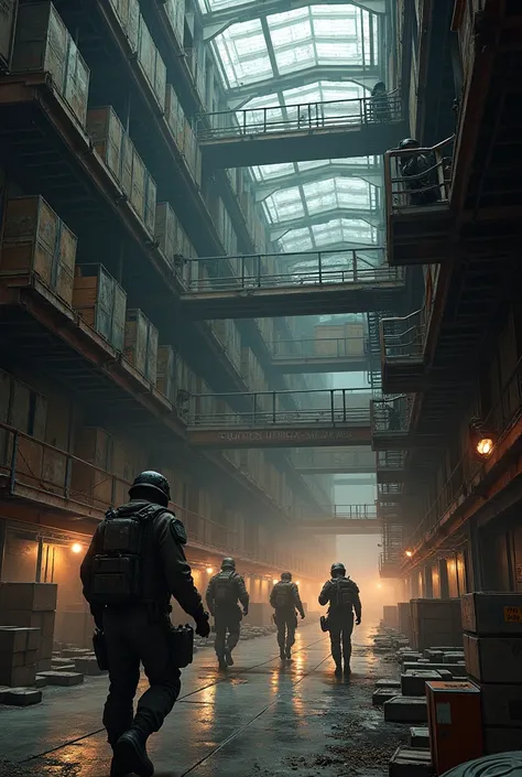 A warehouse with 3 floors is suitable for combat