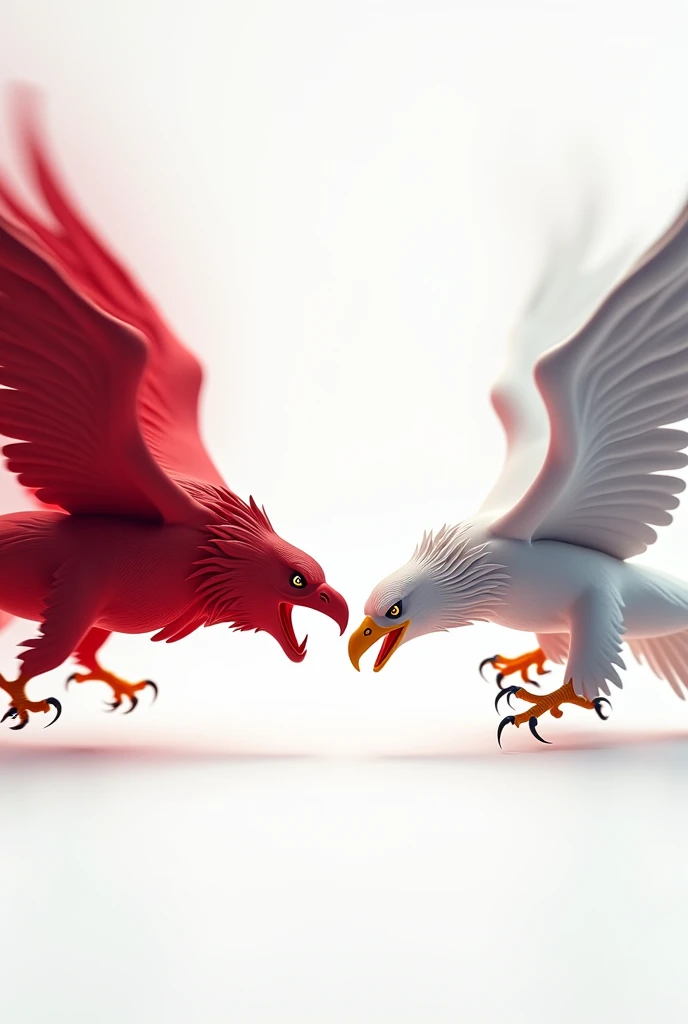 red bull head animation against white eagle