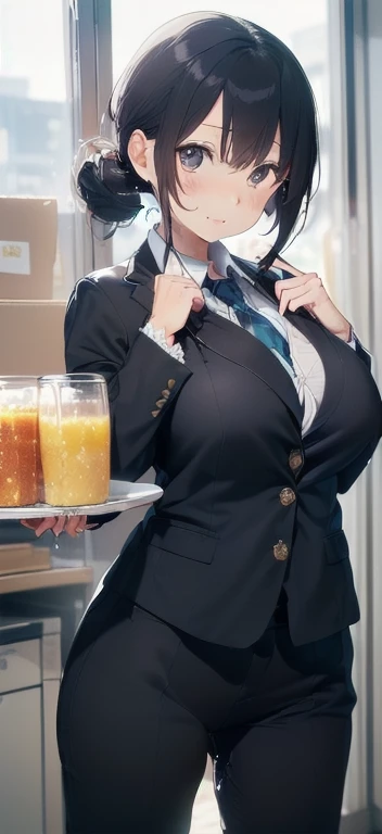 (must be follow these prompts:2.2),masterpiece,best quality,extremely detailed,(in her clothing:3.5),(in her formal styled business suit clothing:3.6),(adorable expression:2.5),(usual face:2.2),(displayed one girl on single picture:2.4),(black hair:2.1),(i...