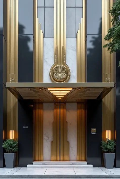 plain art deco exterior wall