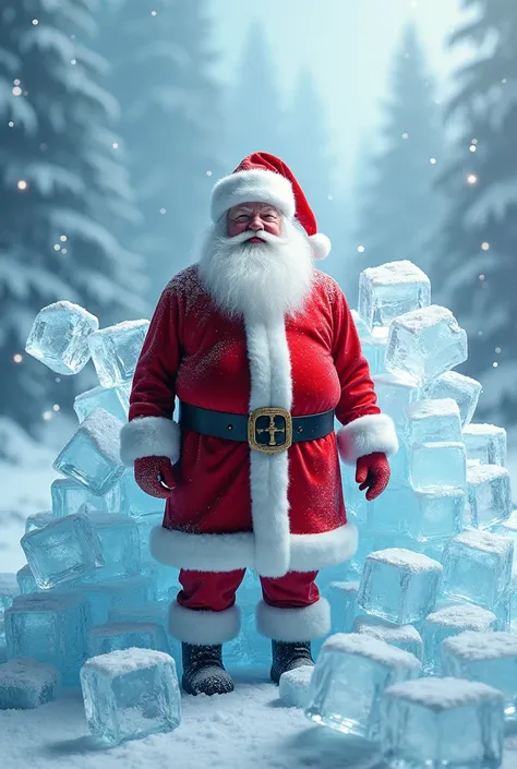 Santa with ice cubes