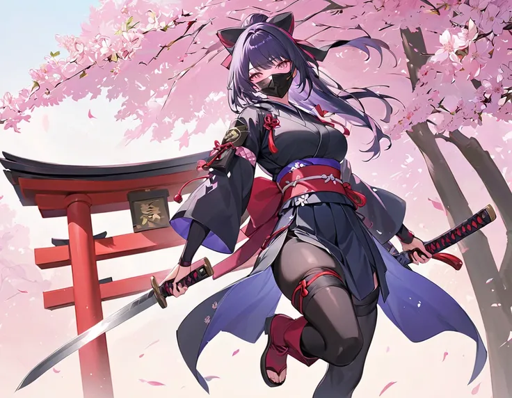 Certainly, heres a more concise and detailed description of her attire: **Attire Description:** This kunoichi ninja woman combines the best of both worlds with a blend of traditional ninja and samurai attire. Her outfit is a masterpiece of form and functio...