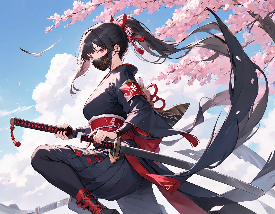 certainly, here's a more concise and detailed description of her attire: **attire description:** this kunoichi ninja woman combi...